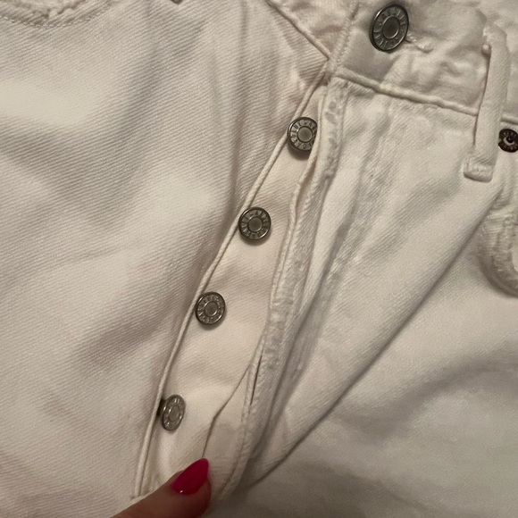 Sz 28 agolde white jeans with holes in knees - Picture 9 of 9